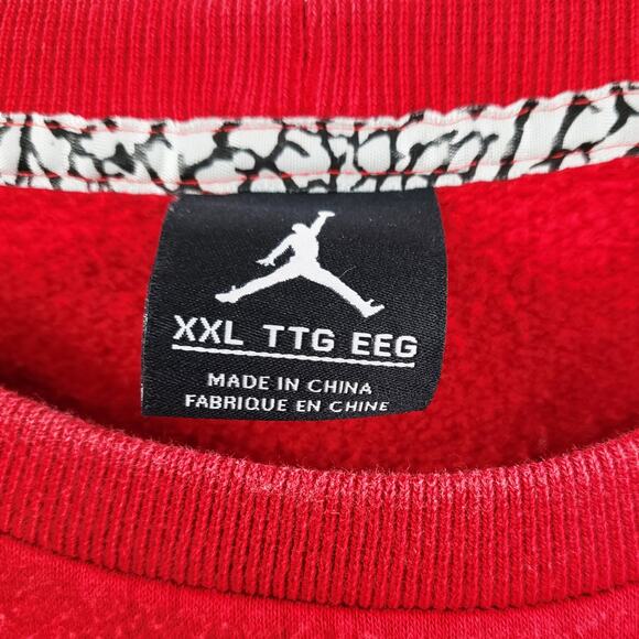 Y2K Jordan Jumpman Red & Black Pullover Crewneck Sweater Men’s Sz XXL Sportswear - Picture 4 of 10